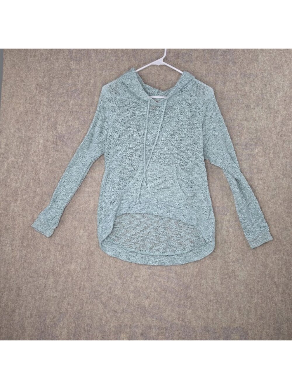Mossimo Women's Knit Hoodie Aqua M Polyester Blend Relaxed Fit Long Sleeves